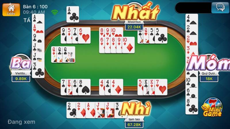 Phân tích một số tình huống thực tế trong Phỏm tại 888b